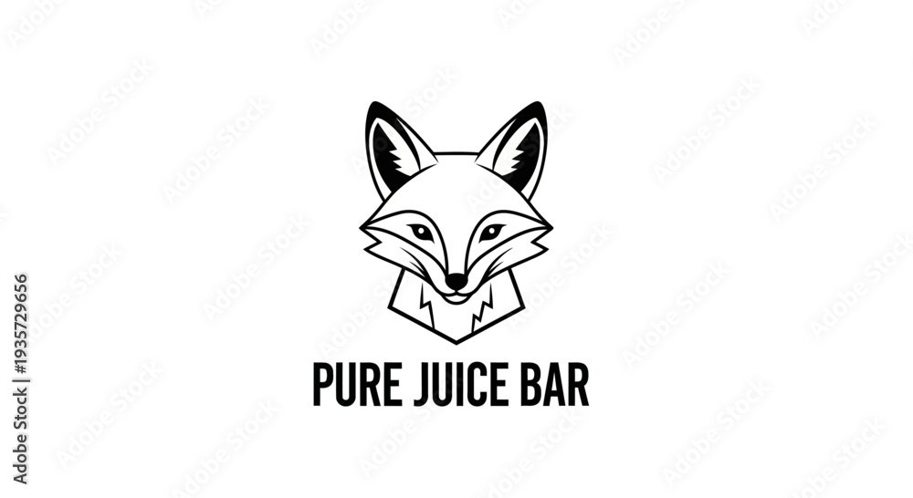 Fototapeta premium Minimalist Fox Logo Design for Pure Juice Bar