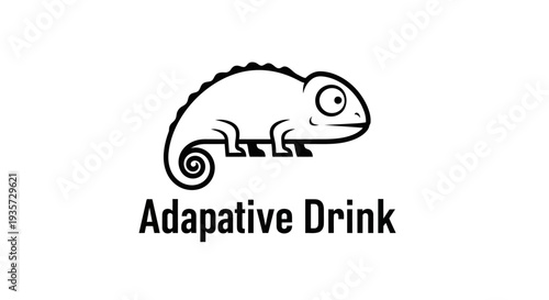 Minimalist Chameleon Adaptive Drink Logo Icon for Beverage Branding