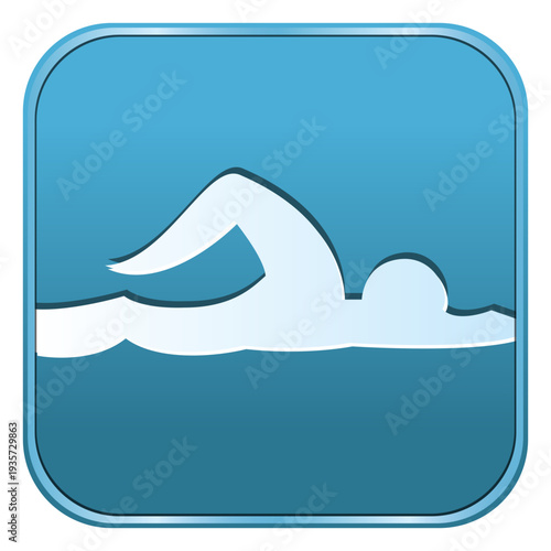 Swimming square icon