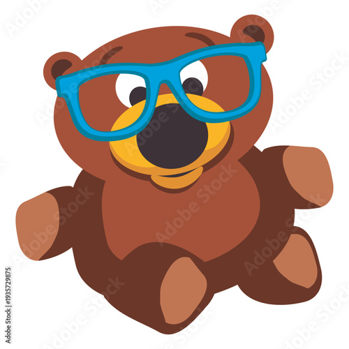 Teddy bear doll with glasses