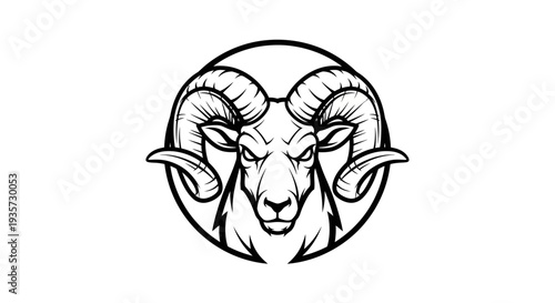 Powerful Ram Head Mascot Logo Vector Illustration - Strong Bighorn Sheep Animal Emblem Design