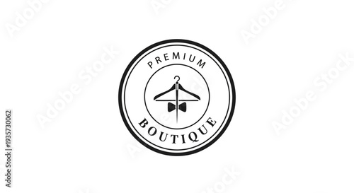 Premium Boutique Fashion Logo with Hanger and Bow Tie Design