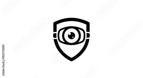 Security Eye Shield Icon - Digital Protection and Surveillance Concept