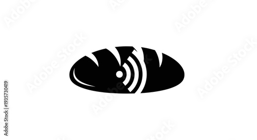 Wireless Bread Logo: Smart Food Technology and Digital Nutrition Concept