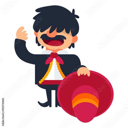 Mariachi signing cartoon