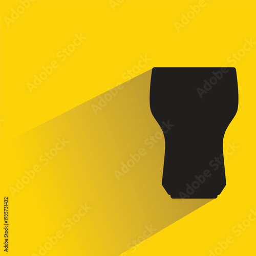 beer mug icon with shadow on yellow background