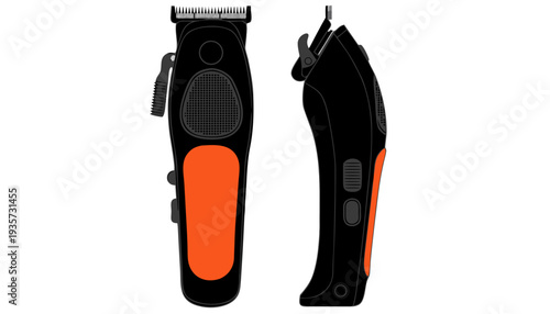 Isolated black and yellow steel pliers tool equipment for metal work on a white background