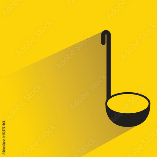 spatula icon with shadow on yellow background