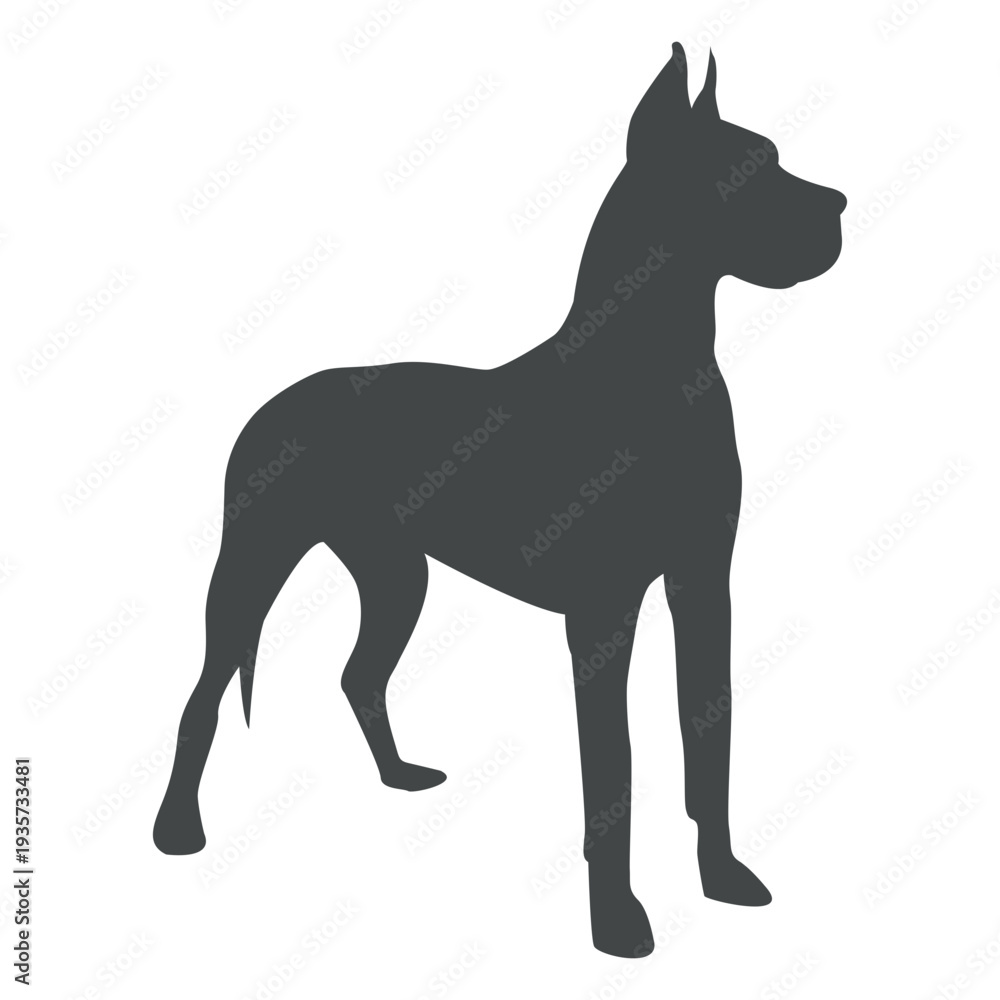 Naklejka premium Alert dog silhouette posing