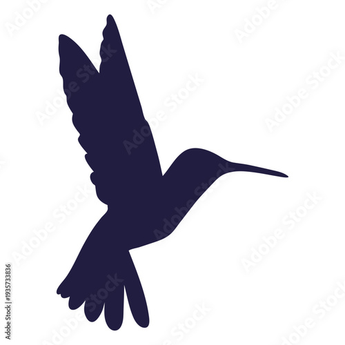 Colibri hovering silhouette