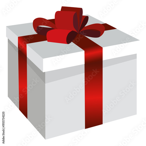 Square red wrap gift box