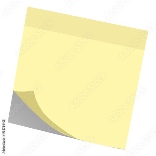 Yellow sticky note semi flat