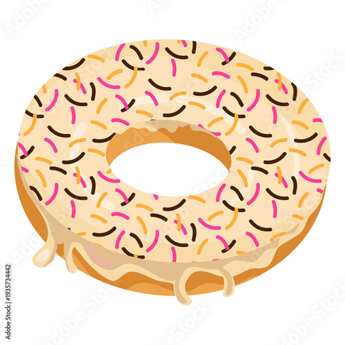 Vanilla doughnut with sprinkles