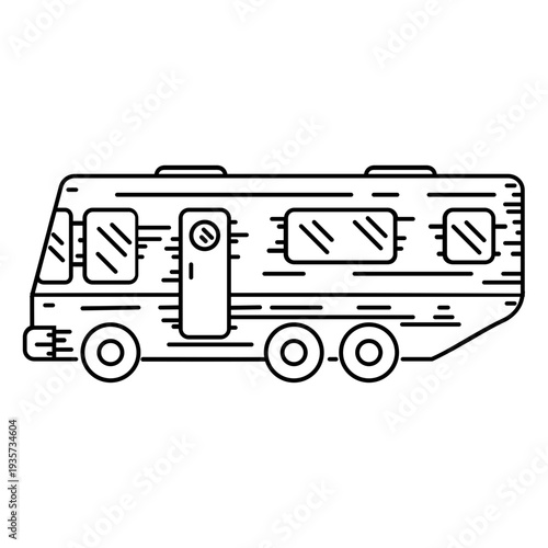 Campervan vehicle stroke icon