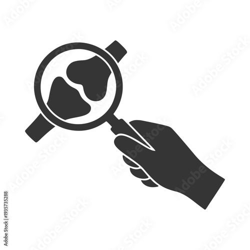 ルーペを持つ手のシルエットアイコン　関節
