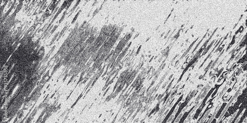 Gritty monochrome abstract background with textured streaks and speckled noise, evoking a sense of organic decay and weathered surfaces for creative design