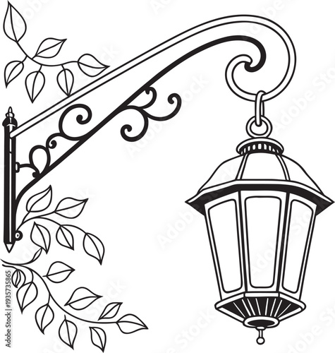 vector illustration of an old lantern