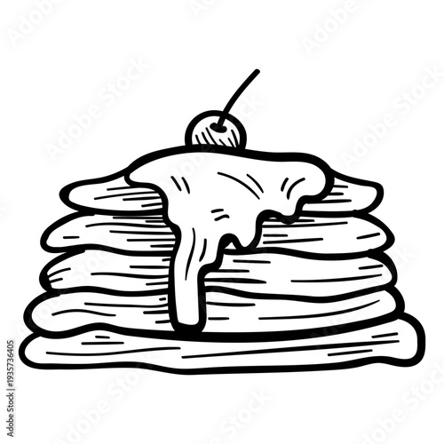 Pancakes hand drawn