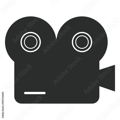 Vintage movie camera flat icon multimedia icons