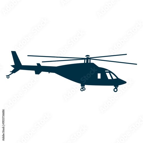 Blue helicopter silhouette