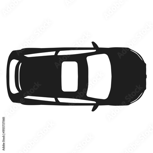 Hatchback car top view silhouette