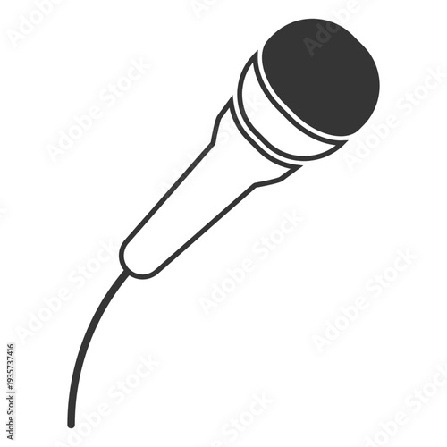 Line style microphone icon