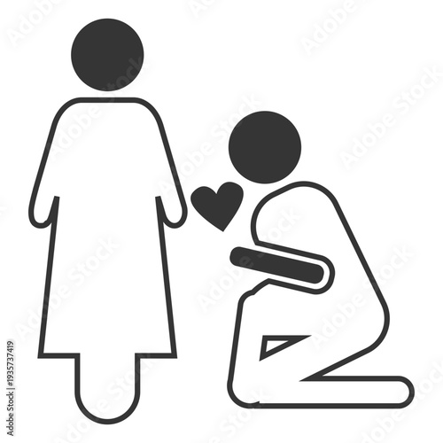 Marriage proposal line style icon