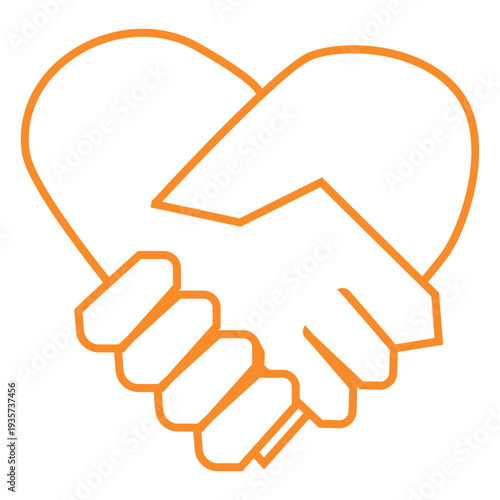Shake hands line style vector