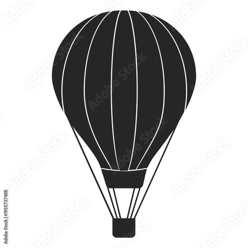 Striped hot air balloon silhouette