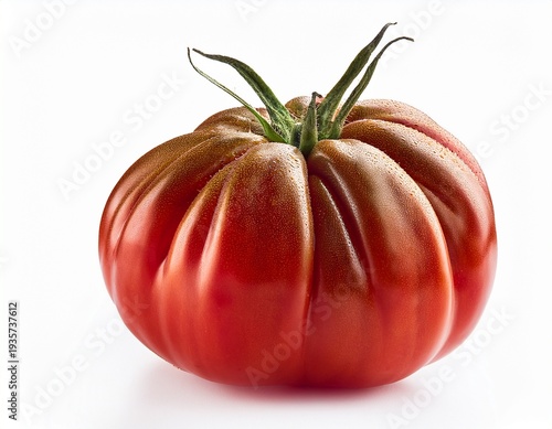 bio organic beef tomato isolated on white background