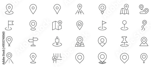 Map Location Line Editable Icons set. stock illustration
Map Pin Icon, Icon Symbol, Direction, Map, Editable Stroke