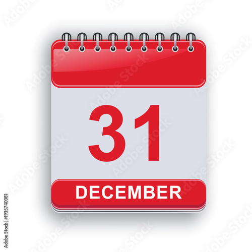 December Thirty First Daily Calendar Template Clean Professional Planner