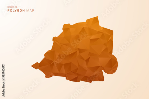 Holy See Map - Low Poly Polygon Vector Illustration in Orange Hue, Clean Geometric Style, Isolated on White Background.