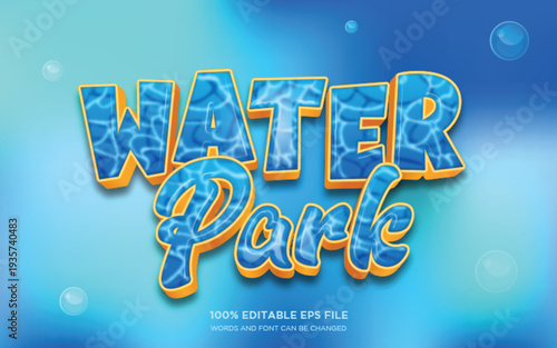 Water Park 3D editable text style effect