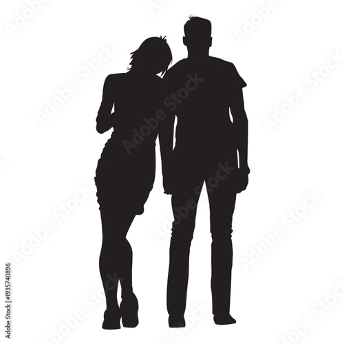 Couple in love silhouette