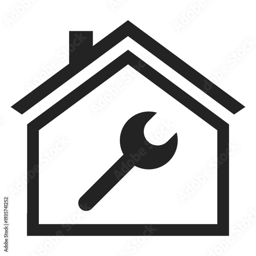 Wrench in house icon