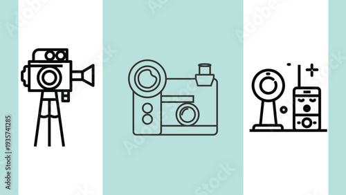 Educational webinar setup with camera and microphone on desk