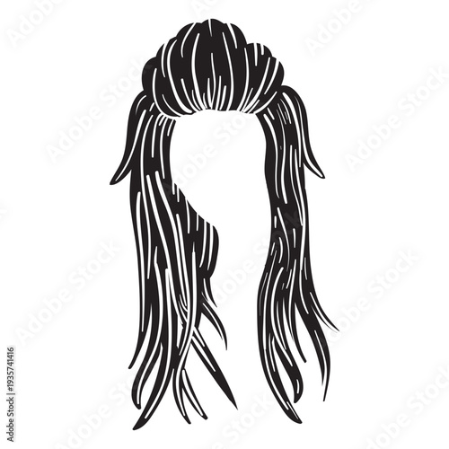 Long woman hair icon