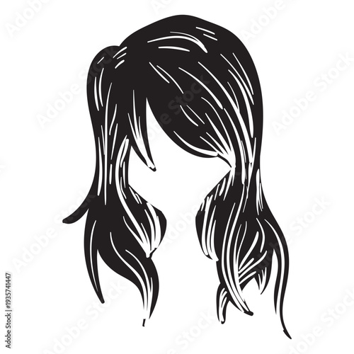 Loose woman hair icon