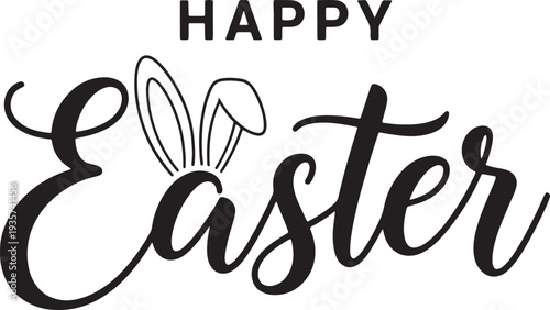 Happy easter greeting with bunny ears