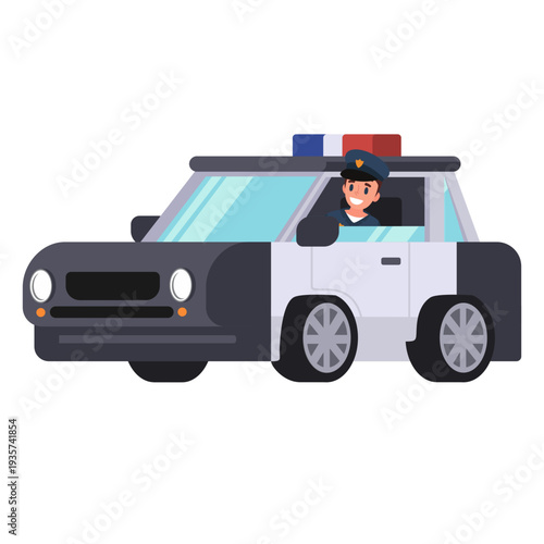 Police car policeman illustration