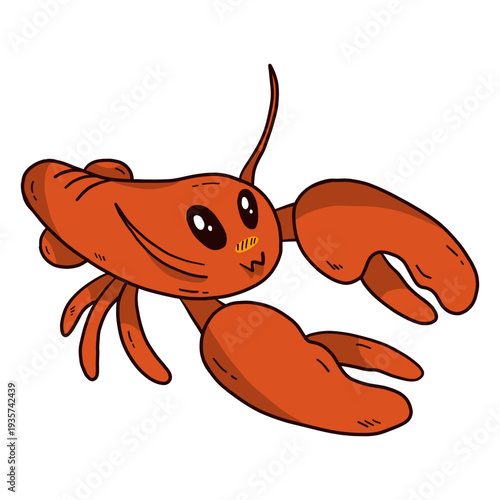 Cute lobster antenna claw flat
