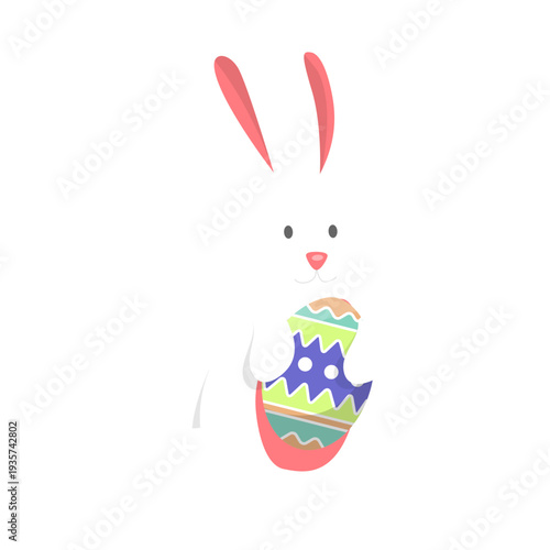 Bunny egg easter flat