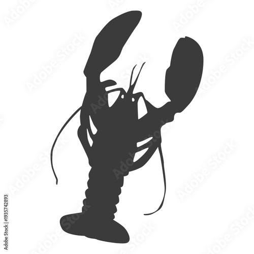 Lobster antenna claw tail silhouette