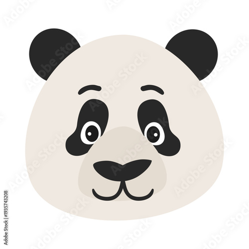 Panda head muzzle spot flat sticker