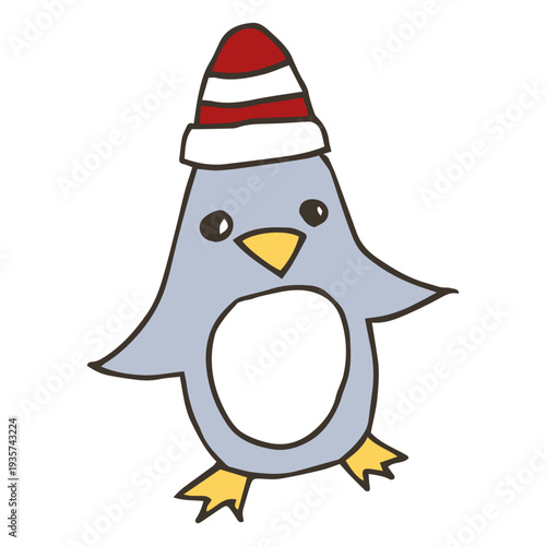Penguin hat wing beak sketch