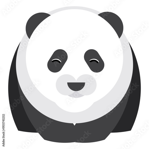 Panda spot muzzle fat flat rounded geometric