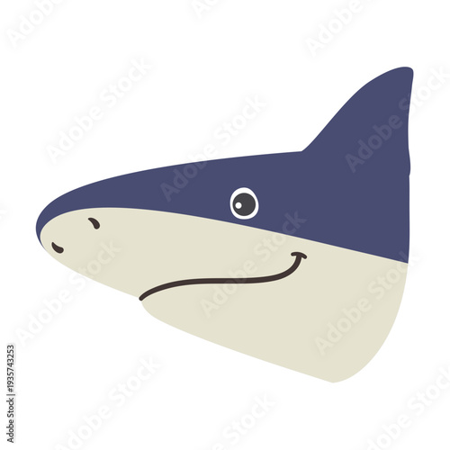 Shark fin flat sticker