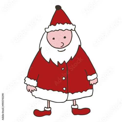 Santa claus beard coat sleigh sketch