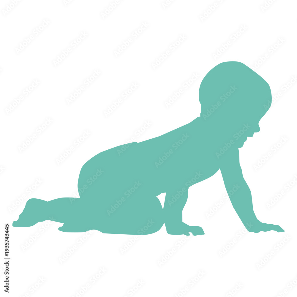Fototapeta premium Baby child kid nappy toddler silhouette